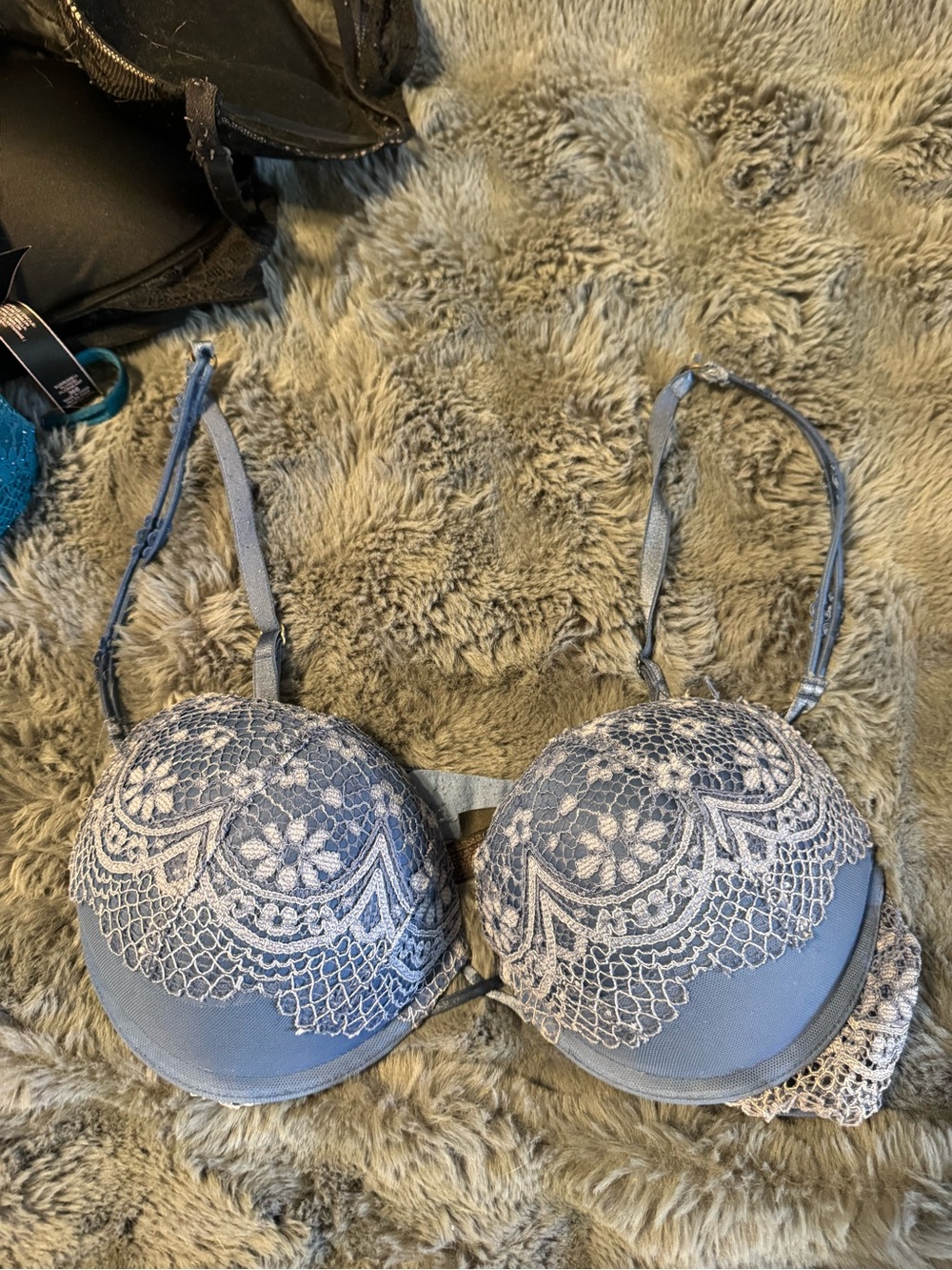 Victoria's Secret Light Blue Lace Push-Up Bra